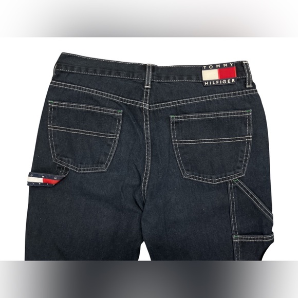 Women’s vintage high rise wide leg Tommy Hilfiger carpenter pants made in Canada - Picture 3 of 5